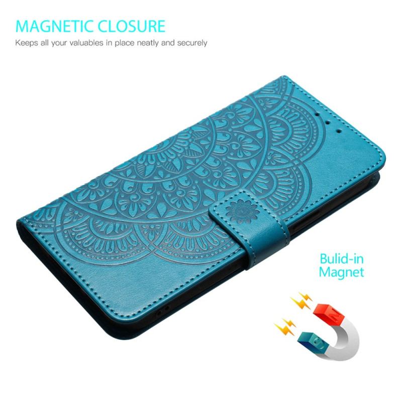 Etui Folio Xiaomi Redmi Note 13 4g Nadruk Mandali Z Paskiem Etui Ochronne