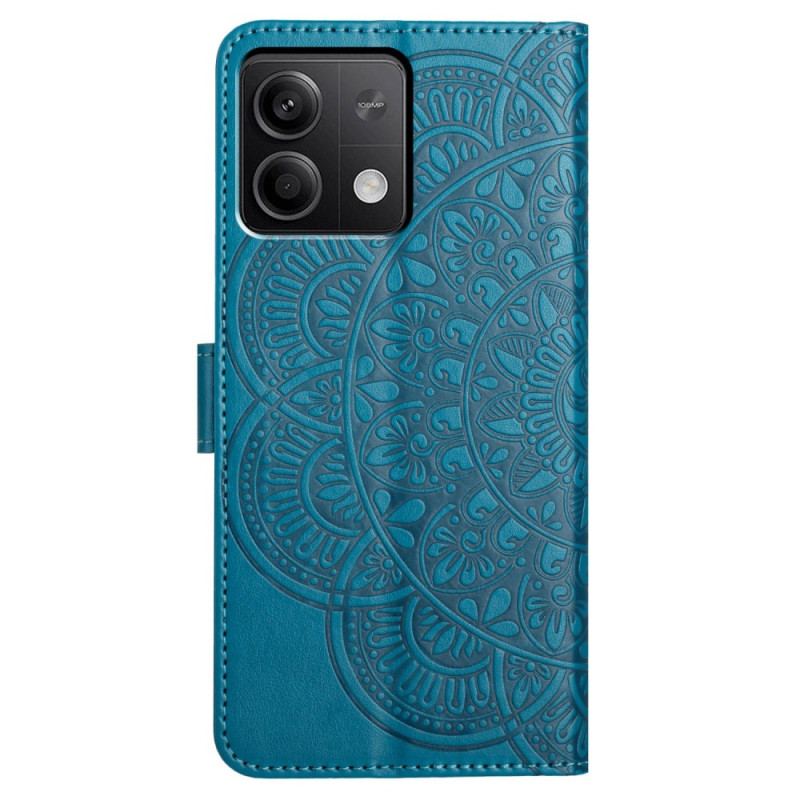 Etui Folio Xiaomi Redmi Note 13 4g Nadruk Mandali Z Paskiem Etui Ochronne