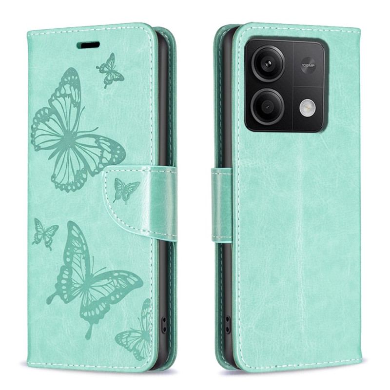 Etui Folio Xiaomi Redmi Note 13 4g Nadruk W Kształcie Motyla Z Paskiem