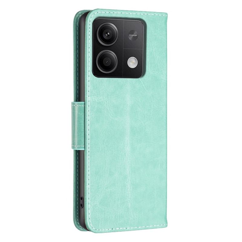 Etui Folio Xiaomi Redmi Note 13 4g Nadruk W Kształcie Motyla Z Paskiem