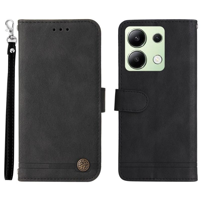 Etui Folio Xiaomi Redmi Note 13 4g Ozdobny Nit Do Paska