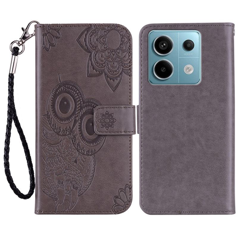 Etui Folio Xiaomi Redmi Note 13 4g Wzór Sowy Z Paskiem