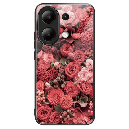 Futerały Xiaomi Redmi Note 13 4g Etui Na Telefon CZerwone Kwiaty Ze Szkła Hartowanego