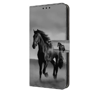 Skórzany Futerał Xiaomi Redmi Note 13 4g Etui Na Telefon CZarny Koń