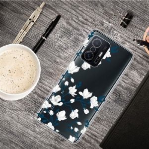 Etui do Xiaomi 11T / 11T Pro Anti-fall Białe Kwiaty