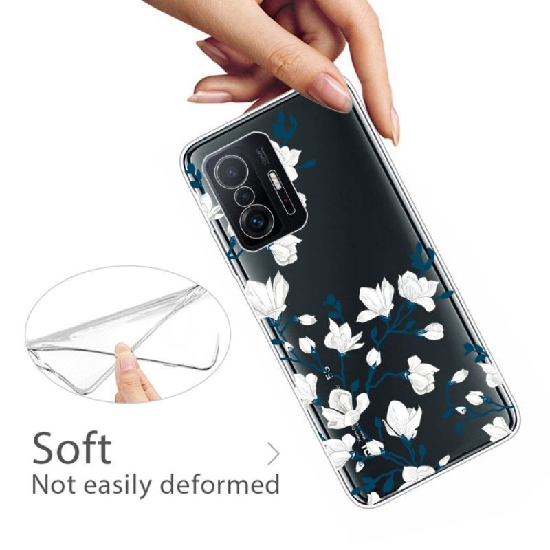 Etui do Xiaomi 11T / 11T Pro Anti-fall Białe Kwiaty