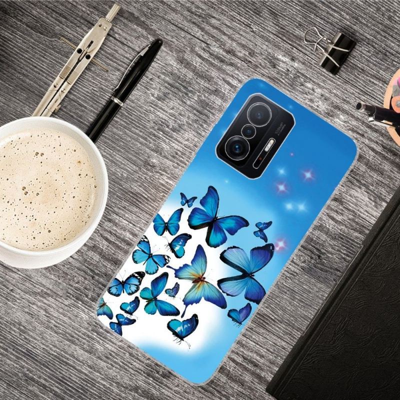 Etui do Xiaomi 11T / 11T Pro Anti-fall Niebieskie Motyle