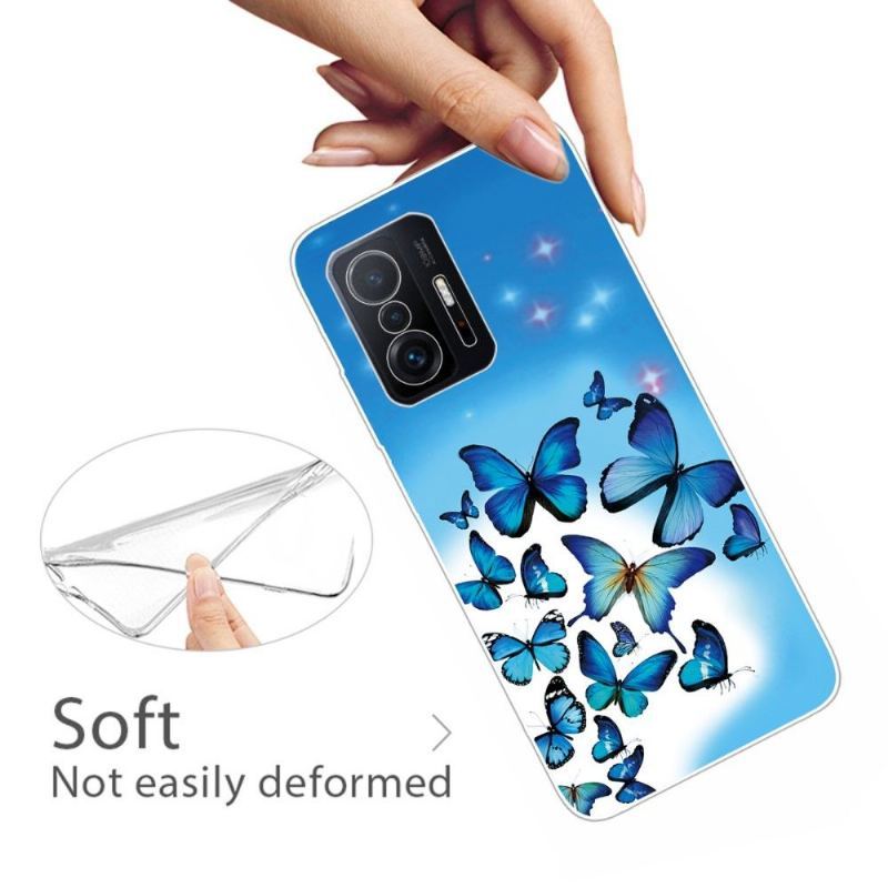 Etui do Xiaomi 11T / 11T Pro Anti-fall Niebieskie Motyle