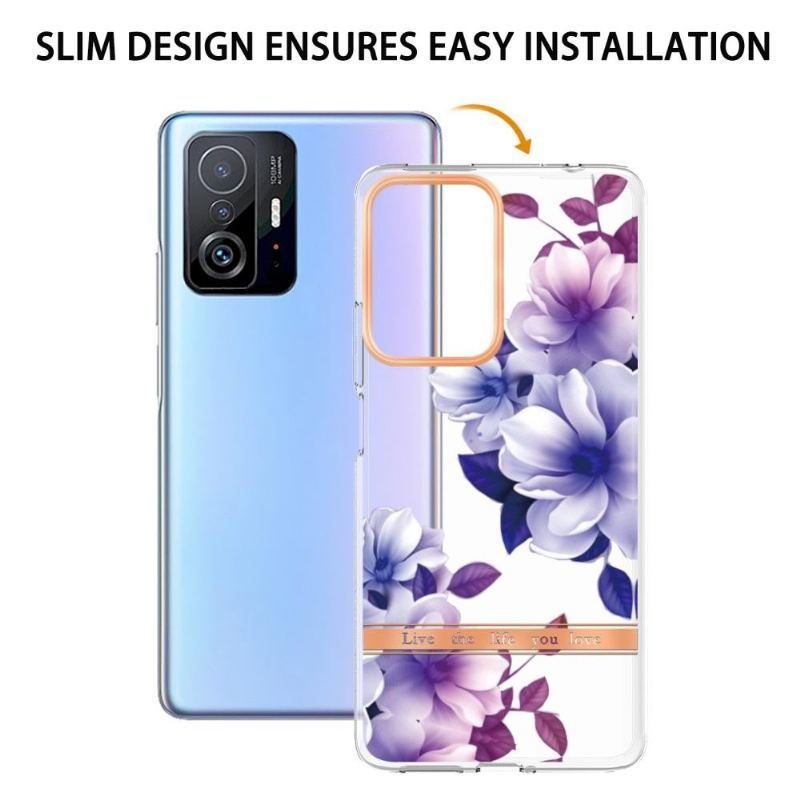 Etui do Xiaomi 11T / 11T Pro Biznes Kwiat Begonia