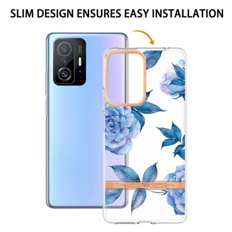 Etui do Xiaomi 11T / 11T Pro Piwonia Niebieska