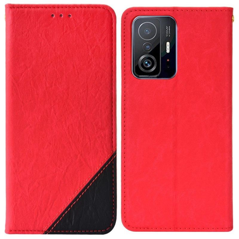 Etui Folio do Xiaomi 11T / 11T Pro Obrzeża Skórzany Futerał Ze Sztucznej Skóry W Stylu Retro