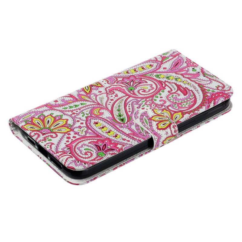 Etui Folio Do Motorola Edge 50 Kwiaty Premium Z Paskiem