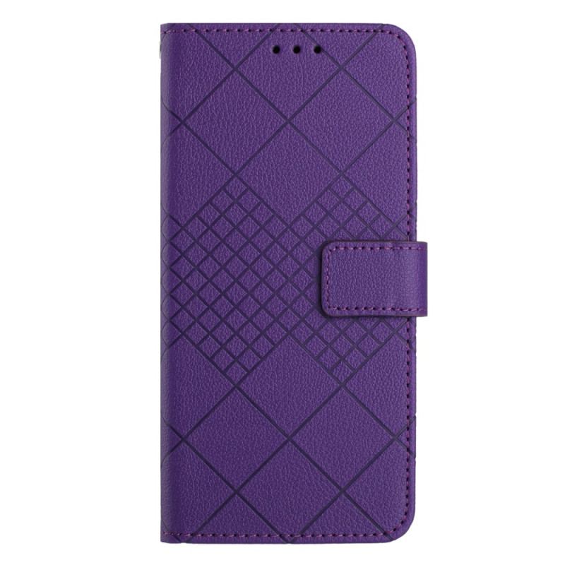 Etui Folio Do Xiaomi 14 Diamenty O Fakturze Litchi Z Paskiem