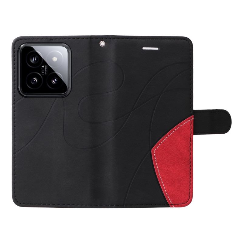 Etui Folio Do Xiaomi 14 Linie Dwukolorowe