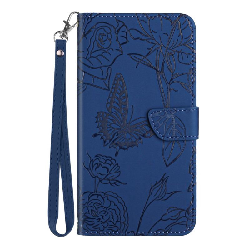 Etui Folio Do Xiaomi 14 Nadruk W Kształcie Motyla Z Paskiem