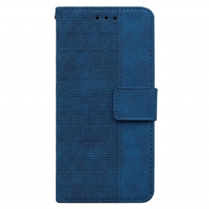 Etui Folio Do Xiaomi 14 Tkany Wzór Na Ramiączkach