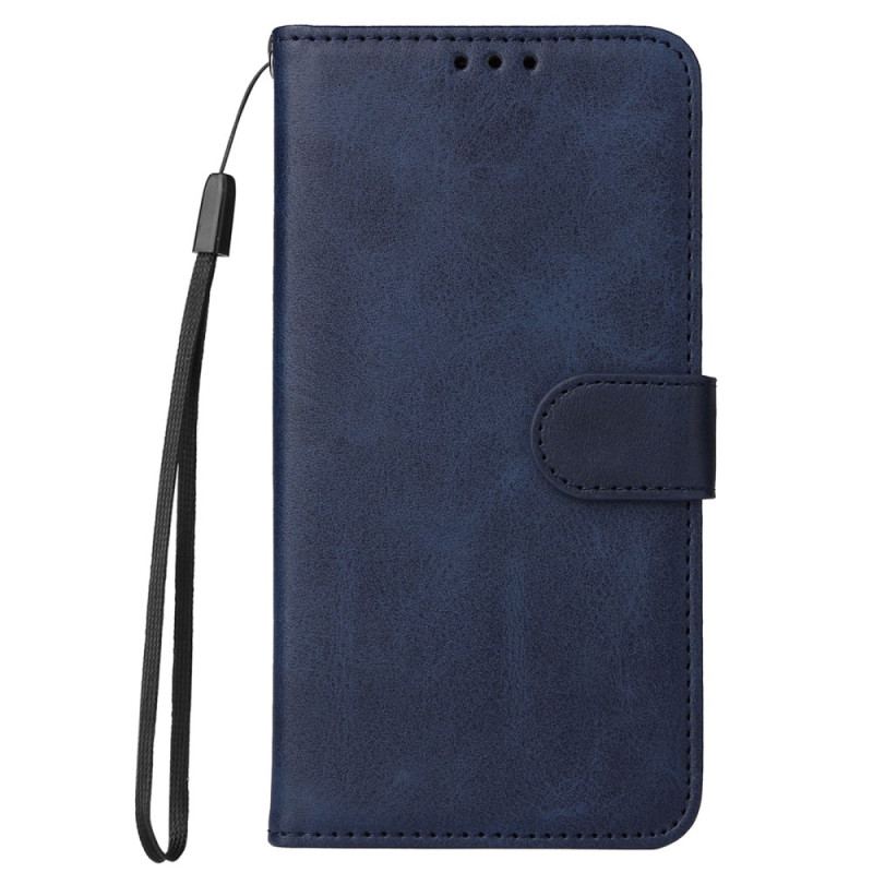 Etui Folio Xiaomi 14 Gładki Efekt Skóry Z Paskiem Etui Ochronne