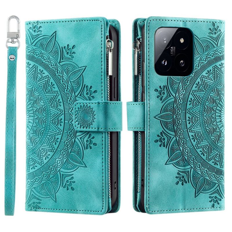 Etui Folio Xiaomi 14 Etui Na Karty Ze Smyczą Z Efektem Zamszu