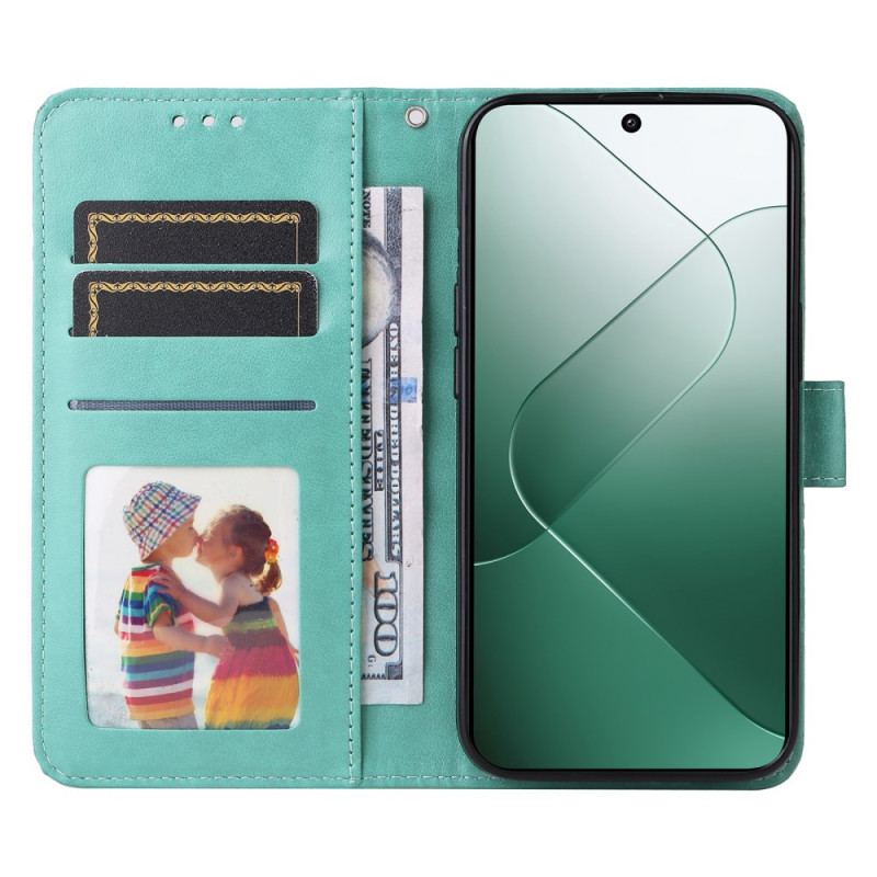 Etui Folio Xiaomi 14 Słonecznik Z Paskiem Etui Ochronne