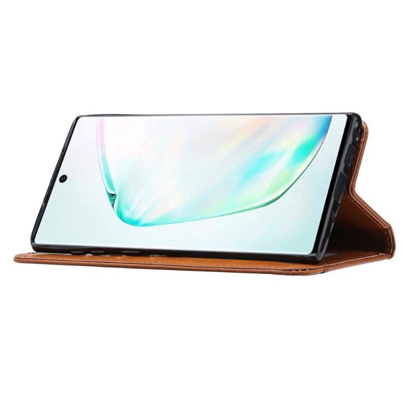 Skórzany Futerał do Samsung Galaxy Note 10 Lite Anti-fall Stojak Case