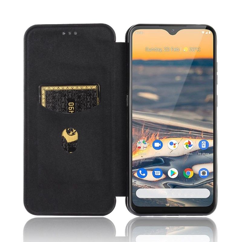 Etui Folio do Nokia 5.3 Obrzeża Efekt Włókna Węglowego