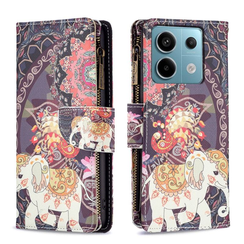 Etui Folio Do Xiaomi Redmi Note 13 Pro 5g Portfel Ze Słoniem Indyjskim