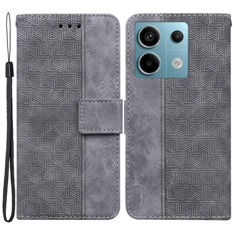 Etui Folio Do Xiaomi Redmi Note 13 Pro 5g Tkany Wzór Na Ramiączkach