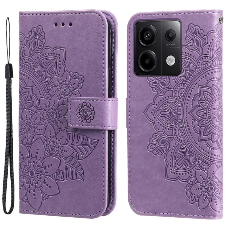 Etui Folio Xiaomi Redmi Note 13 Pro 5g Mandala Ze Smyczą Etui Ochronne