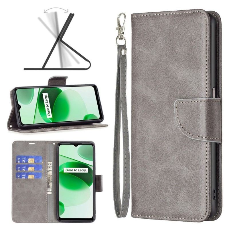 Etui Folio do Realme C35 z Łańcuch Faux Leather Series-4