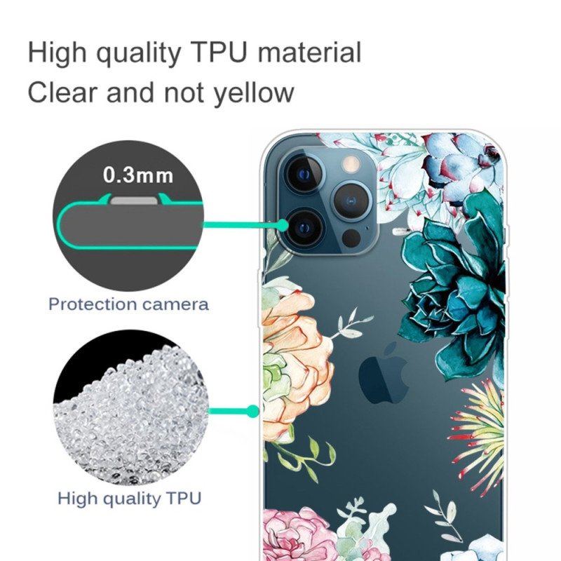 Etui do iPhone 14 Pro Bezszwowe Akwarela Kwiaty