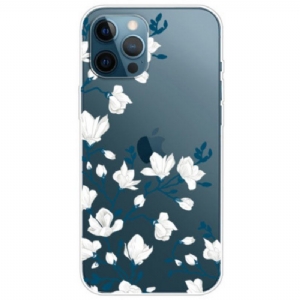 Etui do iPhone 14 Pro Bezszwowi Biali Kwiaty