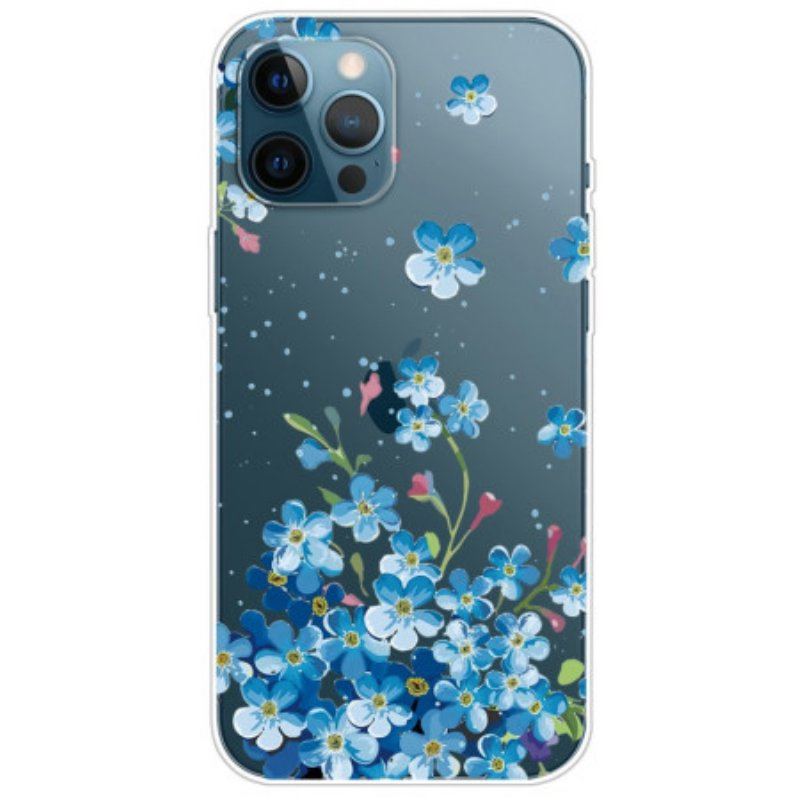 Etui do iPhone 14 Pro Bezszwowi Błękitni Kwiaty