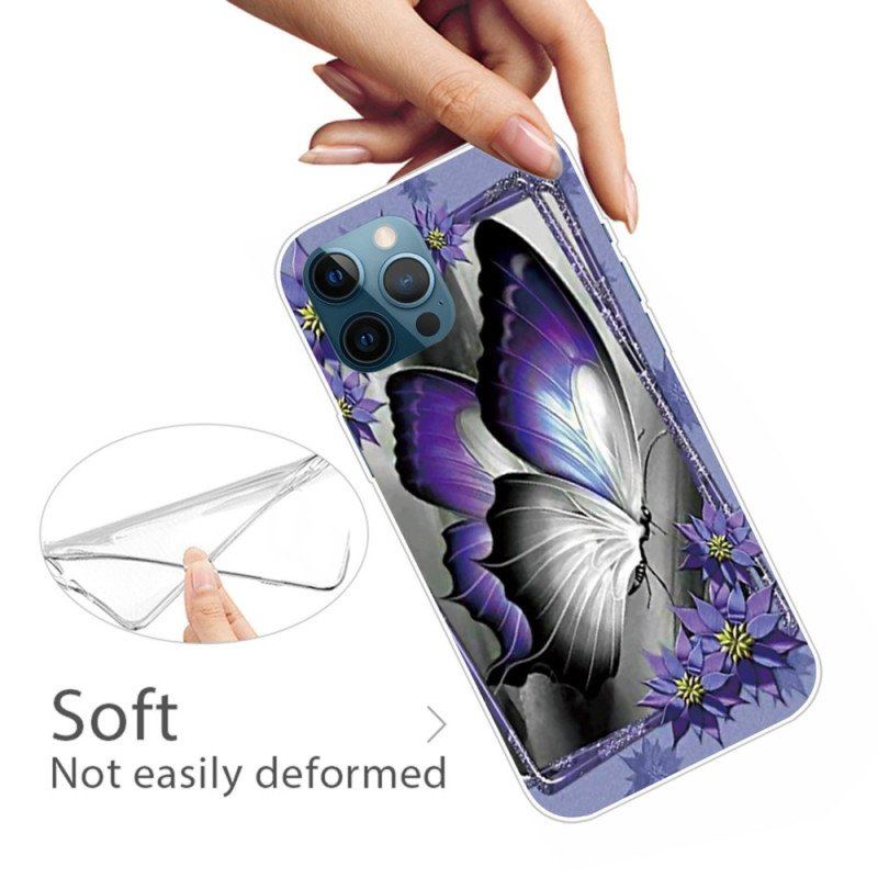 Etui do iPhone 14 Pro Fioletowy Motyl