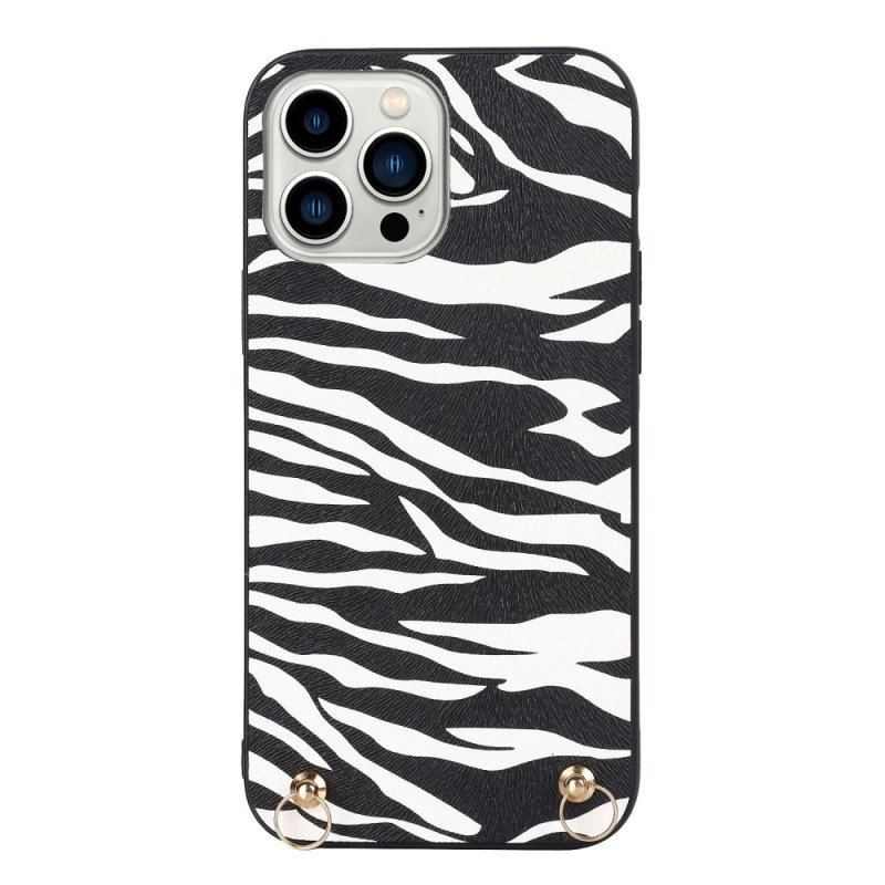 Etui do iPhone 14 Pro Zebra Z Paskiem Na Ramię