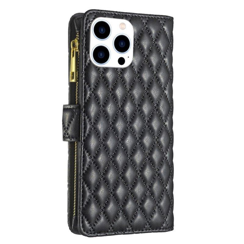 Etui Folio do iPhone 14 Pro Kolorystyka Binfen Pikowana