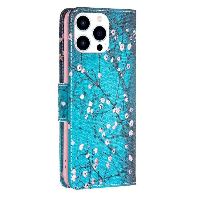 Etui Folio do iPhone 14 Pro Kwitnące Gałęzie