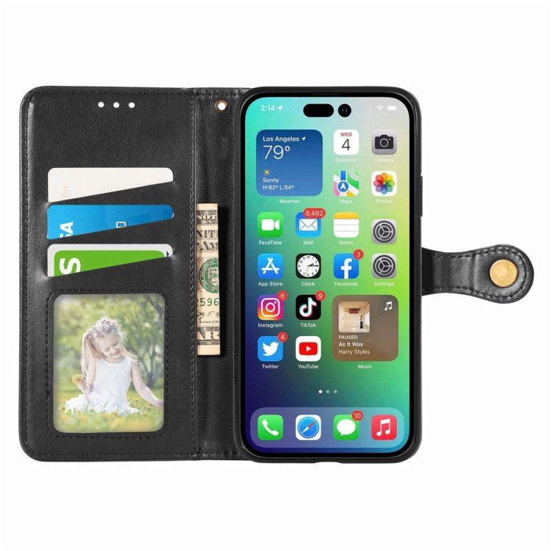 Etui Folio do iPhone 14 Pro Przycisk Magnetyczny