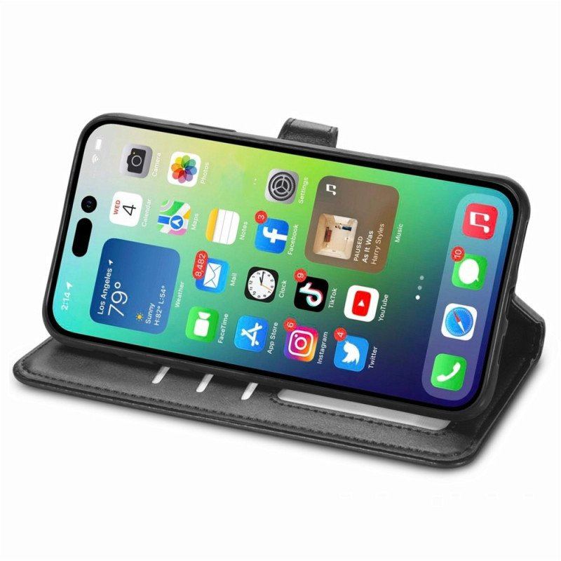 Etui Folio do iPhone 14 Pro Przycisk Magnetyczny