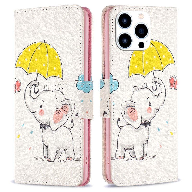 Etui Folio do iPhone 14 Pro Słoniątko