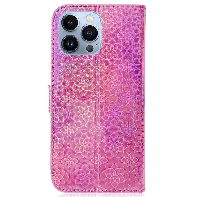 Etui Folio do iPhone 14 Pro Styl Dyskotekowy