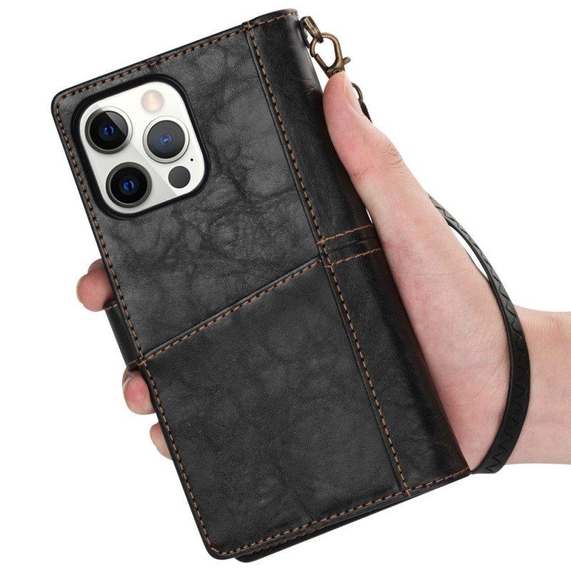 Etui Folio do iPhone 14 Pro Wielofunkcyjny W Stylu Vintage