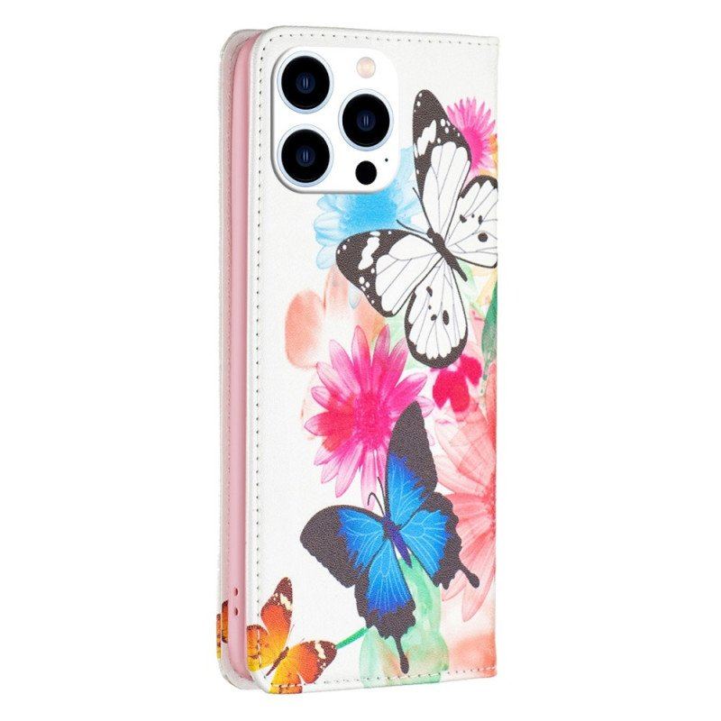 Etui Na Telefon do iPhone 14 Pro Etui Folio Motyle