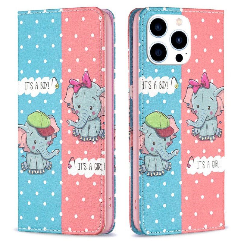 Etui Na Telefon do iPhone 14 Pro Etui Folio Słoniątka