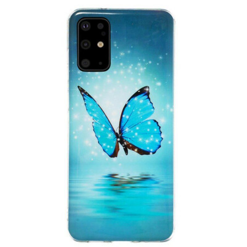 Etui do Samsung Galaxy S20 Plus / S20 Plus 5G Fluorescencyjny Niebieski Motyl