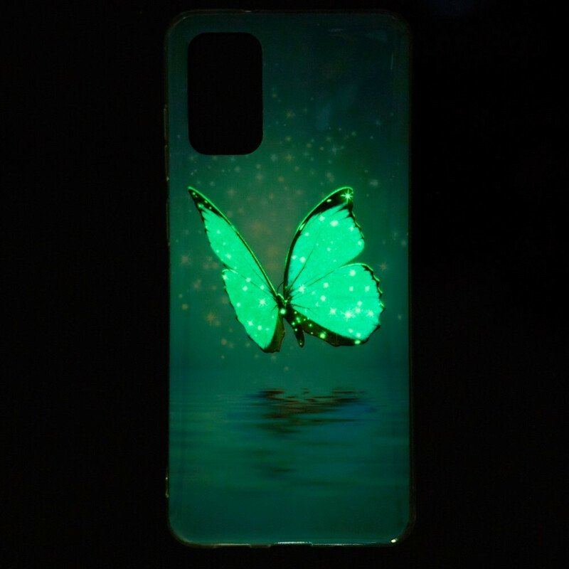 Etui do Samsung Galaxy S20 Plus / S20 Plus 5G Fluorescencyjny Niebieski Motyl