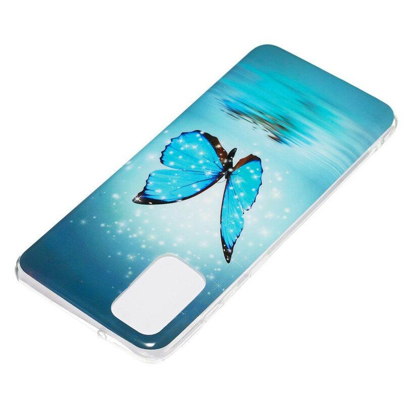 Etui do Samsung Galaxy S20 Plus / S20 Plus 5G Fluorescencyjny Niebieski Motyl