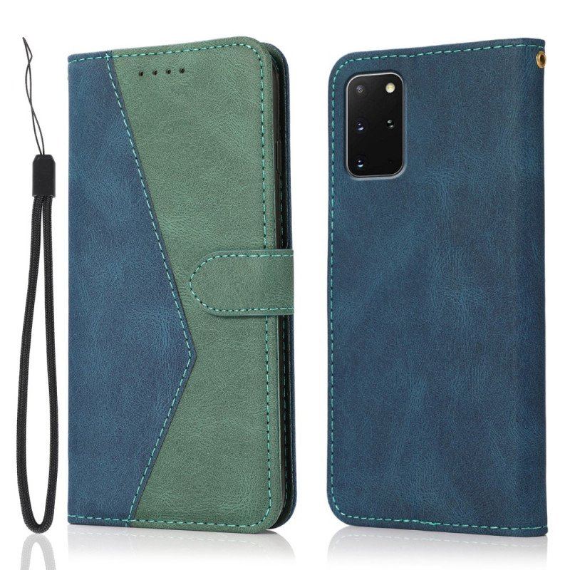 Etui Folio do Samsung Galaxy S20 Plus / S20 Plus 5G Dwukolorowa Trójkątna Sztuczna Skóra