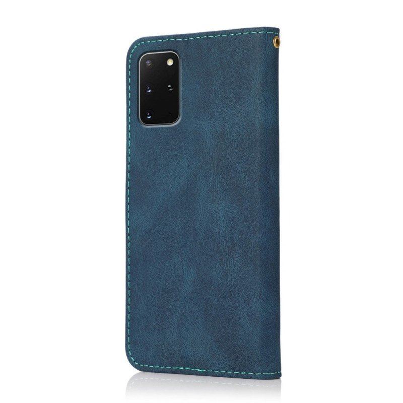 Etui Folio do Samsung Galaxy S20 Plus / S20 Plus 5G Dwukolorowa Trójkątna Sztuczna Skóra