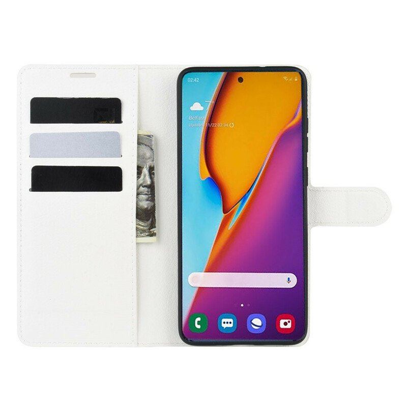 Etui Folio do Samsung Galaxy S20 Plus / S20 Plus 5G Klasyczna Sztuczna Skóra Liczi