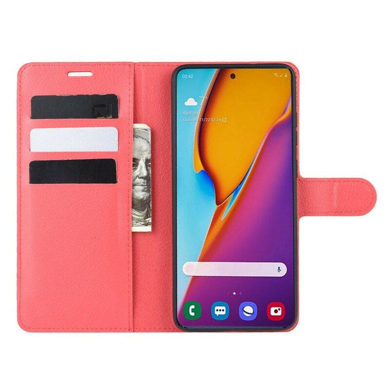 Etui Folio do Samsung Galaxy S20 Plus / S20 Plus 5G Klasyczna Sztuczna Skóra Liczi